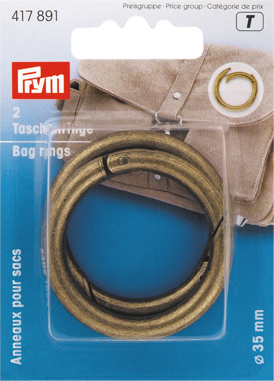 ANILLA PRYM PARA BOLSOS 35MM X2 LATON - Image 2